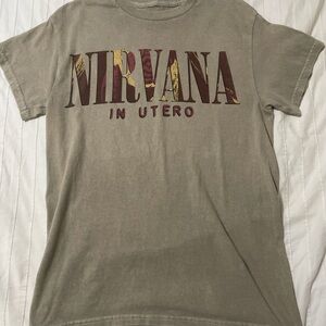 Nirvana Beige Smiley Face Tee